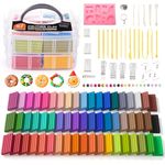 Shuttle Art Polymer Clay, 57 Colors Oven Bake Modeling Clay, Creative Clay Kit with 19 Clay Tools and 10 Kinds of Accessories, Non-Toxic, Non-Sticky, Ideal DIY Art Craft Clay Gift for Kids Adults