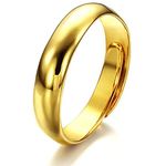 FJYOURIA Men's Women's High Polish Copper Gold Plated Adjustable Size Smooth Open Thumb Finger Ring