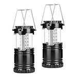 RUIZHI Camping Lantern, 2 Pack Lanterns Battery Operated, Camping Lights with Foldable Hook, Portable Lamps, for Camping, Hiking, Garden, Outages, Camping Accessories (Batteries not Included )