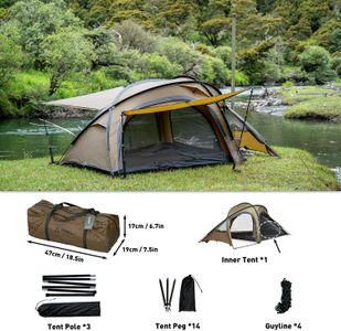 POMOLY LEO 2 Camping Hot Tent with Wood Stove, 1-2 Person, 20D Portable