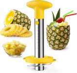 Zafnah Pineapple Corer & Slicer Tool - Stainless Steel Pineapple Peeler, Easy Core Remover, Eye Removal Tool, Pelador De Pia (Yellow with Measure Marks)