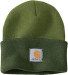Carhartt Men's Knit Cuffed Two-Tone Beanie, Light Moss, One size