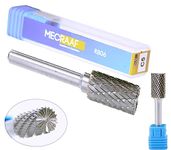 MECRAAF® Super Grade Carbide Rotary Burr Cutter |Double Cut| 6mm Shank (1/4") | Head Dia:12.7mm | Die Grinder Bit|Cylindrical with end cut(CE5) | for Metal Wood Carving Engraving Polishing Drilling