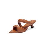 JW PEI Women's Sara Mule Heeled Sandals - Caramel Brown