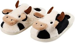 FORESTSSG Cute Cow Cotton Slippers for Men and Women Fuzzy Plush animal slippers household indoor Outdoor Slippers