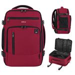 ECOHUB 16'' Travel Backpack For Women Men Airline Approved Personal Item Travel Bag Travel Essentials Laptop Backpack Casual Daypack Small Hiking Backpack Lightweight Waterproof Backpack, Red