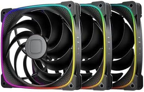Geometric Future Squama 2503 RGB PWM Fan - 140mm - 3 Pack – Performance & Silent Balance - Dual Lighting Loop - 5V 3pin addressable RGB - 4pin PWM - Black (GEO-S2503B-14T)