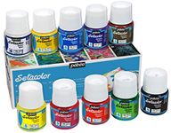 Pebeo Setacolor Opaque Fabric Paint Set, Cardboard Box of 10 Assorted 45-Milliliter Jars