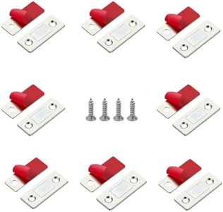 8 Pack Ultra Slim Magnetic Door Locks, Stainless Steel Adhesive Cabinet Door Magnets, Drawer Catch for Secure Closure of Kitchen Cupboard, Closet and Sliding Door, Cabinet Hardware Magnetic Catches