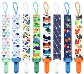 8 Pack Dummy Clip Boys, Pacifier Ho