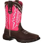 Durango Women's Lady Rebel 10" Pull-on Rd3557-u Traditional Cowboy Boots, Dark Brown and Pink, 8 UK