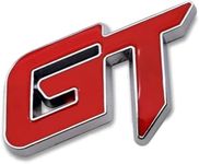 AutoBizarre 3D Raised GT Metal Monogram Emblem Badge Sticker for All Cars & Bikes (Red)