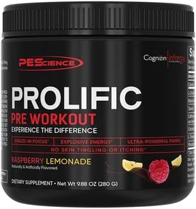 PEScience Prolific Pre Workout, Raspberry Lemonade, 40 Scoop, Energy Supplement with Nitric Oxide