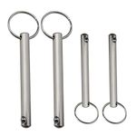 OTOTEC 4Pcs Quick Release Pins with Spring Loaded Ball End Circle Ring Carbon Steel Nickel Plated Bimini Top Pin - 6x60mm & 8x78mm