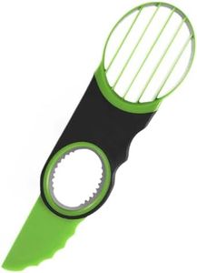 Generic Stainless Steel Avocado Slicer, Corer, and Paring Knife Combo: 3-in-1 Tool - Dishwasher Safe & Heavy Duty, Small, Green