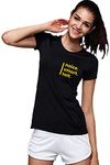 Workshop Graphic Printed T-Shirt for Women | Funny Quote Brokline Nine| English Slogan Stylish T Shirt | Round Neck Tees | Netflixx Web Series Noice Smort toit tees Half Sleeve Black