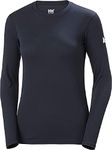 Helly-Hansen Women's Standard W HH Tech Crew Long Sleeve, 597 Navy, Small