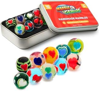 Marble Genius Collectors Marbles, Sweetheart Collection, 16mm (⅝ Inch), 10 Handmade Glass Marbles Stocking Stuffers for Marble Lovers, Gifts for Kids Ages 3+