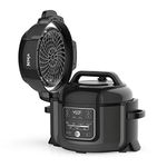 Ninja OP301 Pressure Cooker, Steamer & Air Fryer w/TenderCrisp Technology Pressure & Crisping Lid, 6.5 quart, Black/Gray, Medium