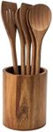 BF BILL. F SINCE 1983 Wooden Cooking Utensil Set, Kitchen Cooking Tools Kitchen Gadgets 6 Pieces Spoon & Spatula Mix Perfect for Nonstick Pots and Pans Cookware Turner