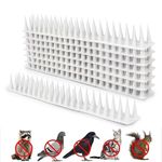 PlastKart Pigeon Spikes (Pack of 40) Anti Bird Control for Balcony, Railing, Home Window Protection from Pigeon, Dog, Monkey, Crow, Kabootar, Split AC, Spikes with Double Sided Tape (White)