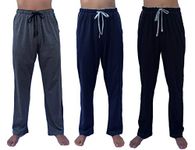 GIVEITPRO 3 Saver Pack-100% Cotton Jersey Knit Pajama Pant Pajama Bottoms-Yarn-dye (Combo B. (Dark Grey, Navy, Black), Small)