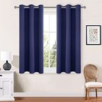 Hiasan Thermal Insulated Grommet Blackout Curtains, Sun Blocking Window Curtains 2 Panels for Bedroom and Living Room, 42 x 54 Inches Length, Navy Blue