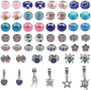 TOAOB 50pcs Europeennes de Perles Argent Antique Tibetain émail Charms Breloques en Alliage Strass Verre Blue 14X10.5mm pour Fabrication Bijoux Bracelet Chaîne Serpent Pendentifs