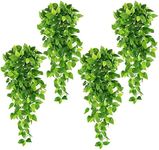 Artificial Hanging Plant, 4 Pack 3.6Ft Fake Hanging Plant, Artificial Plants for Decor, Fake Vines Leaves Indoor Outdoor Greenery Decor Faux Ivy Vine for Balcony Bedroom Patio Porch Office Wedding