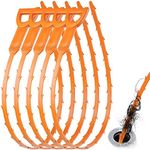 Simple Craft 5 Pack 20-Inch Plumbing Snake Drain Clog Remover - Long Flexible Toilet Snake Wire With Barbed Edges - Sink Drain Cleaner & Sink Snake For Shower Drain, Tubs, Pipes, & Toilets (Orange)