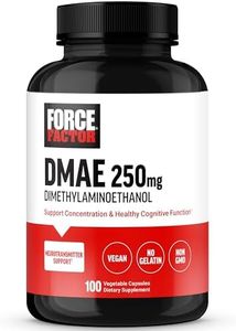 FORCE FACTOR DMAE Supplement for Concentration, Focus, and Healthy Cognitive Function, Brain Supplement & Neurotransmitter Support, Vegan, Non-GMO, 100 Capsules
