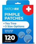 PatchRx Pimple Patches for Face (120 Patches), Hydrocolloid Pimple Patches - Pimple Patch Zit Patch and Pimple Stickers - Hydrocolloid Pimple Dots for Pimples - Zit Patches