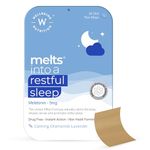 Wellbeing Nutrition Melts Restful Sleep Strips | Plant-Based Melatonin 10mg for Better Sleep & Stress Relief with Chamomile, Tagara, L-Theanine | 30 Oral Thin Strips