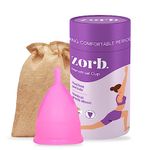 Zorb. Reusable Menstrual Cup For Women | Organic Jute Pouch | Soft Medical Grade Silicon | 8-10 Hour Protection | No Rashes And No Leakage | Made In India | Medium Size, Pink Colour - Pack Of 1