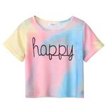 Arshiner Girls Short Sleeve T-Shirt Summer Crop Top Tie-Dye Casual Crewneck Shirt Tee