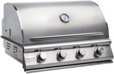 Blaze Prelude LBM 32-Inch 4-Burner Built-in Natural Gas Stainless Steel Grill with Flame-Stabilizing Grids, Heat Zone Separators, Drip Tray and Hood