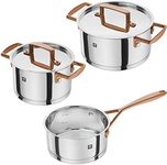 Zwilling Zwilling 71160-003 Rose Gold Cookware Set of 3 Hands, Deep Type, One Handed Pot Set, Bottom, 3 Layers, Stainless Steel, Induction Safe, Dishwasher Safe