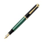 Pelikan M800 Souveran Medium Nib Fountain Pen - Black/ Green