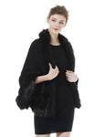 BEAUTELICATE Faux Fur Shawl Wrap Cape Stole Shrug Bridal Winter Wedding with Hook