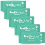 FreshWipes Antibacterial & Biodegradable Body Wipes, Ocean Fresh Scent 5 pack BUNDLE (60 wipes) for camping, festivals, elderly, disabled (EXTRA LARGE, OCEAN FRESH)