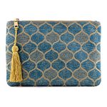 Otto Angelino Designer Women’s Bohemian Clutch Purse - Multiple Slots Money, Cards, Smartphone - Ultra Slim (Blue Drop)