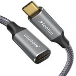 CLEEFUN USB C Extension Cable 6.6ft, USB 3.2 Gen 2 10Gbps Type C Male to Female Extender Cord, 4K Video & Audio Sync, PD 100W Fast Charging for PSVR2, Hub, Laptop, Tablet, Phone and More