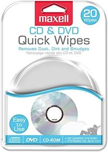 Maxell CD & DVD Quick Wipes, Remove Dirt, dust, and smudges, Great for DVDs, CDs, Playstation Discs, and Xbox Discs, 20PK (190511)