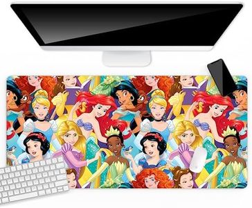 Le grand tapis de bureau original et sous licence officielle Disney Princesses 001 Multicoloured antidérapant 80 x 40 cm