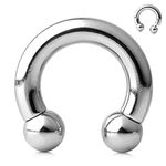 Ruifan 316L Surgical Steel Circular Internally Threaded Barbell Horseshoe Pierced Body Jewelry 4G 1/2 Inch