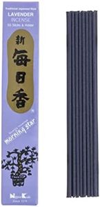 Nippon Kodo Incienso Morning Star Lavanda, Incienso de Estilo Japonés de 50 barritas, incluye incensario