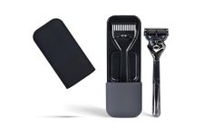 PULYRE Razor Case Portable Plastic Manual Razor Box Waterproof for Gillette, Gray-black Travel Shaver Case(1PC)