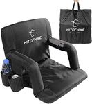 HITORHIKE Stadium Seat for Bleachers or Benches Portable Reclining Foldable Type Stadium Seat Chair with Padded Cushion Chair Back and Armrest Support(Black,21",1PC)