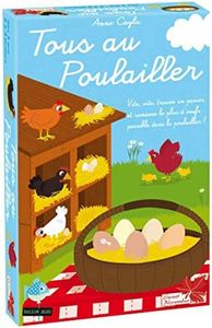 TOUS au POULAILLER - Mon tout premier jeu de société dès 3 ans - 2 à 4 joueurs - Règles évolutives avec l'âge de l'enfant, Multi-couleurs