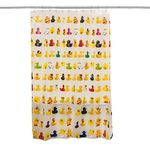 Splash Home Peva 4G Duckies Curtain Liner Design for Bathroom Showers and Bathtubs Free of PVC Chlorine and Chemical Smell-Eco-Friendly-100% Waterproof, 72 X 70 inch, 70 x 72 Inch, Multi